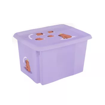 keeeper Caixa com tampa 45L Karolina Capybara 55,5x40x30cm soft purple
