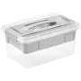 Caixa com tampa e organizador keeeper Henri 23x35x17cm 9L cinzento-claro/transparente