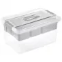 keeeper Caixa com tampa e organizador Henri 29x41x20 cm 16 L cinzento-claro/transparente