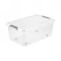 Caixa com tampa e rodas keeeper clipbox Leo 59x38x24cm 37L transparente