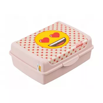 keeeper recipiente de arrumação deco-click-box midi 1L Carla Emoji Hearts 17x13x7cm rosa