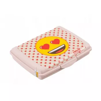keeeper recipiente de armazenamento deco-click-box mini 0,5L Carla Emoji Hearts 17x13x3,5cm rosa