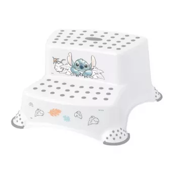 keeeper kids banco de dois degraus Igor Stitch, branco com impressão, carga máx. 120 kg, pés antiderrapantes