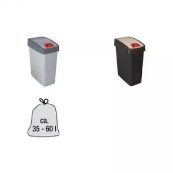 keeeper magne Caixote do lixo 25L com tampa basculante de 2 vias, prateado/cinzento 1060416000000
