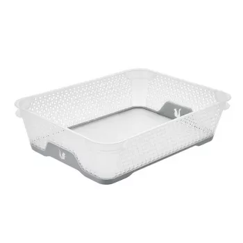 keeeper cesto mini A5 com base antiderrapante Jonas 26,5x20x7 cm transparente/cinzento