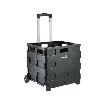 keeeper Carrinho de compras dobrável Olli 65L preto, capacidade de carga 35 kg