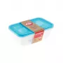 keeeper conjunto de 2 recipientes de armazenamento retangulares 3,3L Fredo Fresh transparente/azul-claro