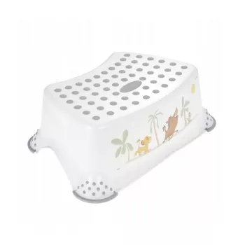 keeeper Banco degrau infantil Tomek Lion King, 40,5 x 28,5 x 14 cm, 80 kg, branco com estampa