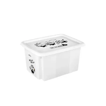 Caixa de armazenamento com tampa keeeper 15L Karolina „Minions Bello“ 38x29,5x20,5cm branco