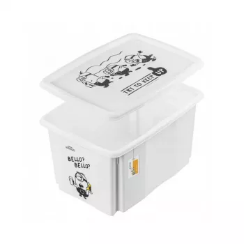 keeeper Caixa de arrumação com tampa 45 L Karolina „Minions Bello“ 55,5 x 40 x 30 cm branca