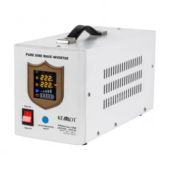 Fonte de alimentação de emergência KEMOT PROsinus-1000 – inversor de onda sinusoidal pura com função de carregamento 12V, 230V, 1000VA/700W
