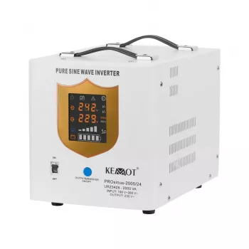 Inversor UPS KEMOT PROsinus-2000/24 com onda sinusoidal pura e função de carregamento 24V 230V 2000VA/1400W