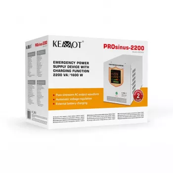 KEMOT PROsinus-2200 Inversor de onda sinusoidal pura com função de carregamento 12V, 230V, 2200VA/1600W