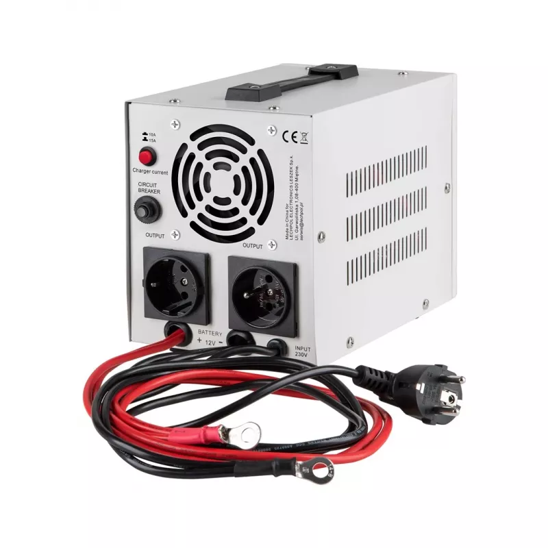 Fonte de alimentação de emergência KEMOT PROsinus-800 – inversor de onda sinusoidal pura com função de carregamento 12V, 230V, 800VA/500W