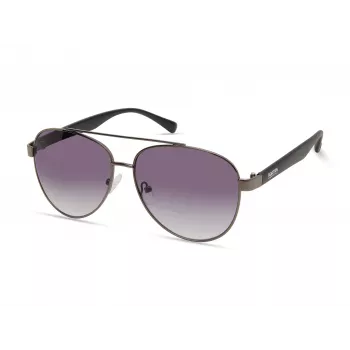 Óculos de sol retangulares de homem Kenneth Cole KC1394-5908B - Armação preta brilhante, lentes cinzentas fumadas
