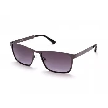 Óculos de sol retangulares KENNETH COLE MAN KC1329-5709B - armação preta brilhante, lentes cinzentas fumadas, 57 mm