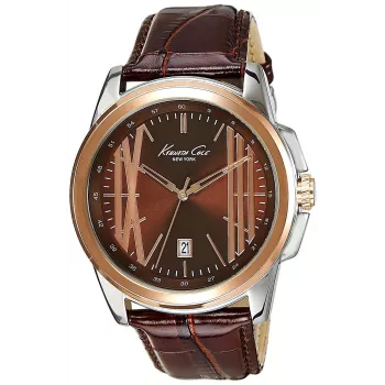 Relógio automático esqueleto de homem KENNETH COLE IKC8096 - caixa em aço inoxidável 44 mm, bracelete em pele preta