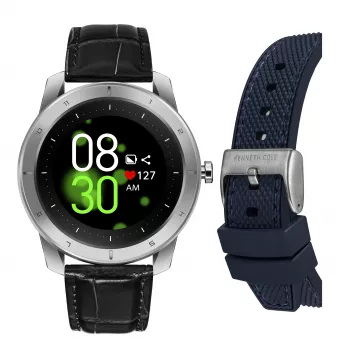 Relógio automático esqueleto de homem KENNETH COLE KCWGD2174061 - caixa de aço inoxidável de 45 mm, bracelete de pele castanha