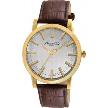 KENNETH COLE Relógio de homem IKC8043 43,5mm aço inoxidável quartzo analógico mostrador preto bracelete prateada