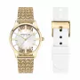 KENNETH COLE relógio de senhora analógico de quartzo KCWLG2124003 34,5mm caixa de aço inoxidável mostrador branco bracelete de pele preta
