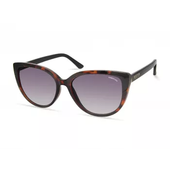 Óculos de sol de mulher KENNETH COLE KC2979-5501B - Armação retangular preta, lentes cinzentas fumadas, proteção UV400