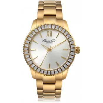 KENNETH COLE relógio para mulher IKC4989 40mm prata bracelete de aço inoxidável