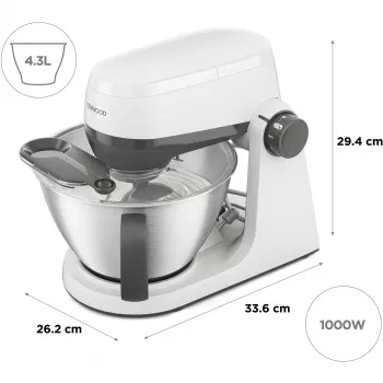 KENWOOD Multi-Tasker KHC30.000WH robot de cozinha (cinzento/branco, 1000 W, tigela de 4,3 L)
