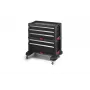 Conjunto de caixa de ferramentas com 5 gavetas KETER BOOKCASE modular com rodas preto e vermelho