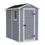 Casa de jardim KETER Manor 4x6 cinzento/branco 130 x 192 x 198 cm abrigo exterior para equipamentos