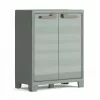 KETER Optima Wonder Armário baixo verde/bege - 1 prateleira ajustável, portas duplas, com fechadura, resistente às intempéries