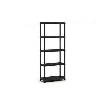 KETER estante de livros em plástico 5 prateleiras 80 x 40 x 187 cm cinzento/preto