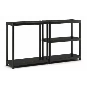 Estante de plástico KETER 5 prateleiras XL 90 x 60 x 187 cm cinzento/preto