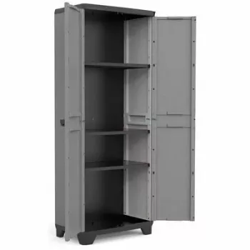 KETER STILO Armário de Ferramentas com Prateleiras 68 x 39 x 173 cm Cinzento/Preto
