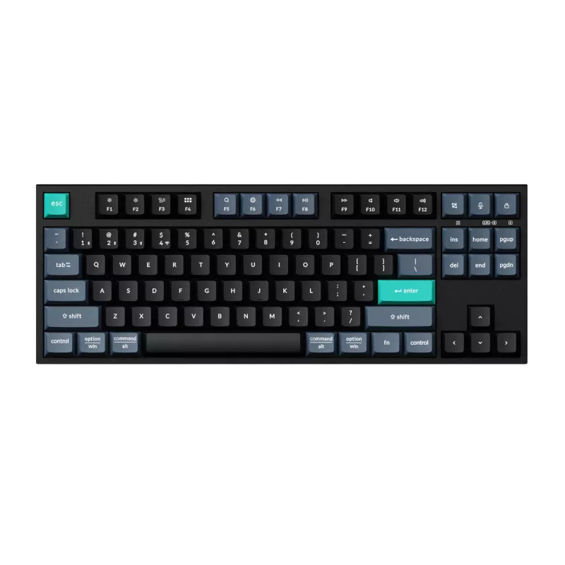 Conjunto de teclado e rato sem fios Keychron B33 80% TKL – preto/verde