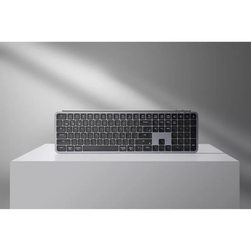 KEYCHRON B6 Pro teclado mecânico sem fios de perfil baixo (cinzento/preto, layout alemão, interruptor tesoura)