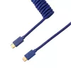 Keychron Cabo Aviator enrolado azul USB-C para USB-A com conector removível GX16 4 pinos, 200 cm