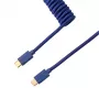 Keychron Cabo Aviator enrolado azul USB-C para USB-A com conector removível GX16 4 pinos, 200 cm
