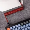 Keychron Cabo Aviator enrolado - vermelho (USB-A para USB-C, 2m, GX12 removível)