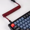 Keychron Cabo Aviator enrolado - vermelho (USB-A para USB-C, 2m, GX12 removível)