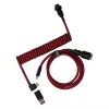 Keychron Cabo Aviator enrolado - vermelho (USB-A para USB-C, 2m, GX12 removível)