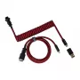 Keychron Cabo Aviator enrolado - vermelho (USB-A para USB-C, 2m, GX12 removível)
