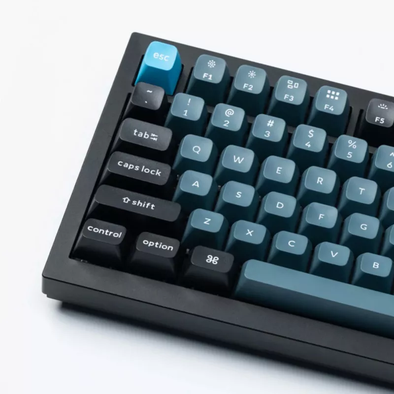 Keychron Double Shot KSA PBT Conjunto de keycaps, cinzento escuro/cinzento/azul