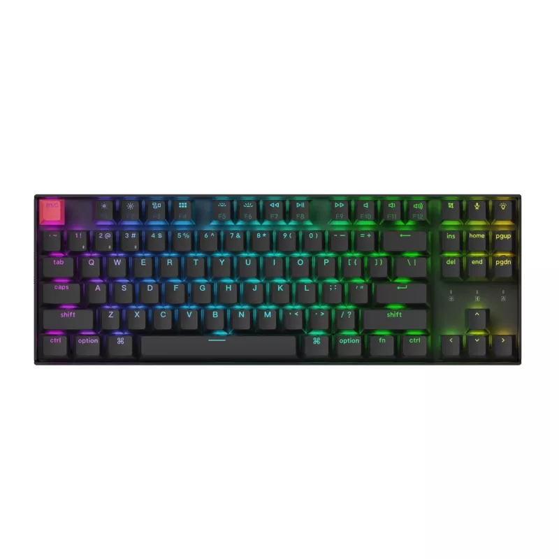 Teclado mecânico sem fios Keychron K8 QMK 80% TKL V2 com switches Red - preto