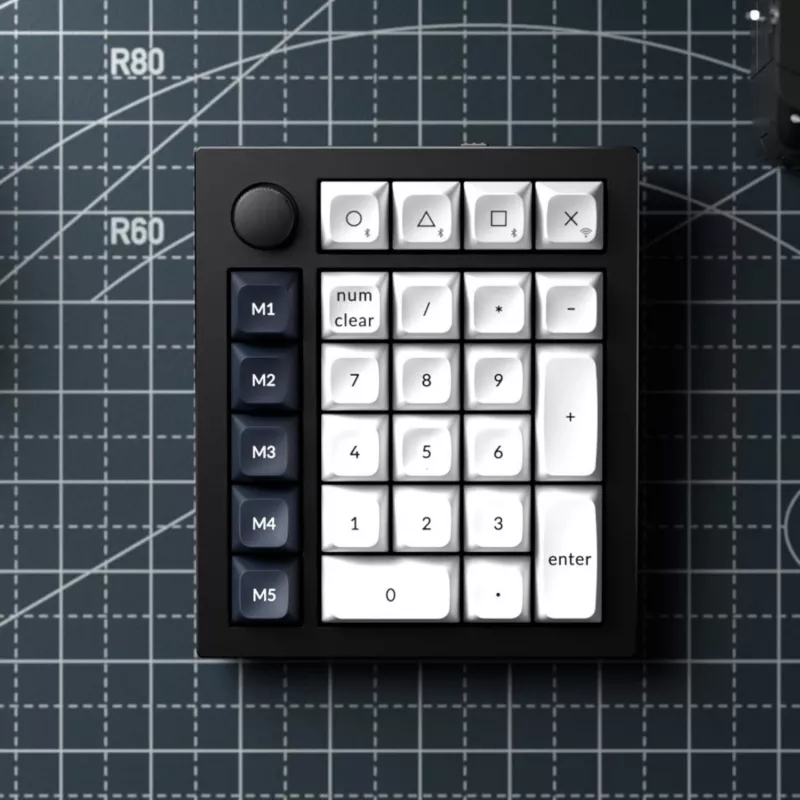 Teclado numérico personalizado sem fios Keychron Q0 Max QMK Gateron Jupiter Red RGB carbono preto
