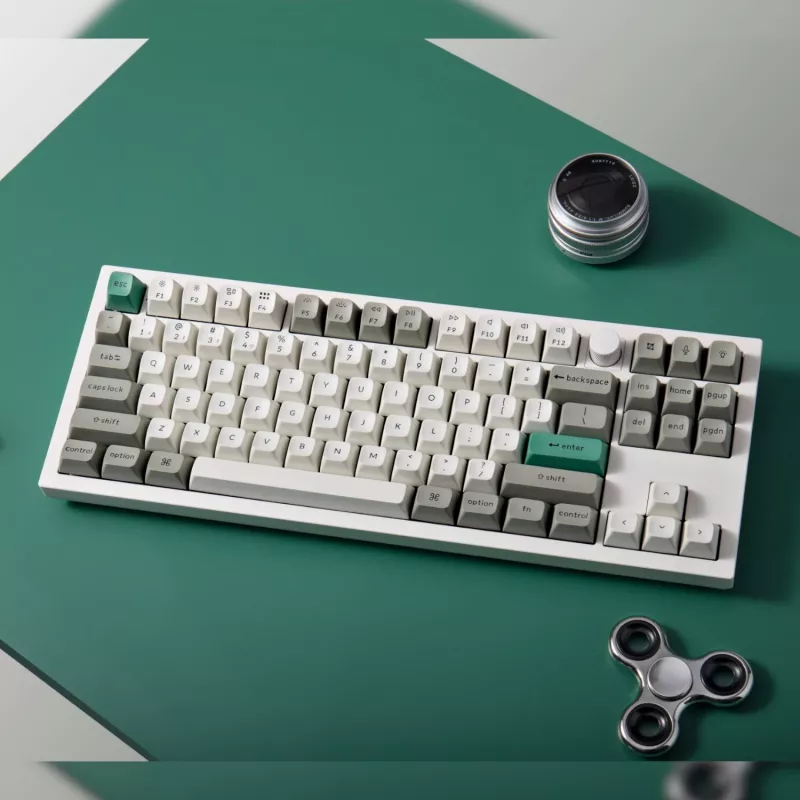 Teclado Keychron Q3 Max 80% totalmente montado com botão rotativo, switches vermelhos, teclado sem fios Hot-Swap Gateron Jupiter RGB - Shell White
