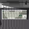 Teclado Keychron Q3 Max 80% totalmente montado com botão rotativo, switches vermelhos, teclado sem fios Hot-Swap Gateron Jupiter RGB - Shell White