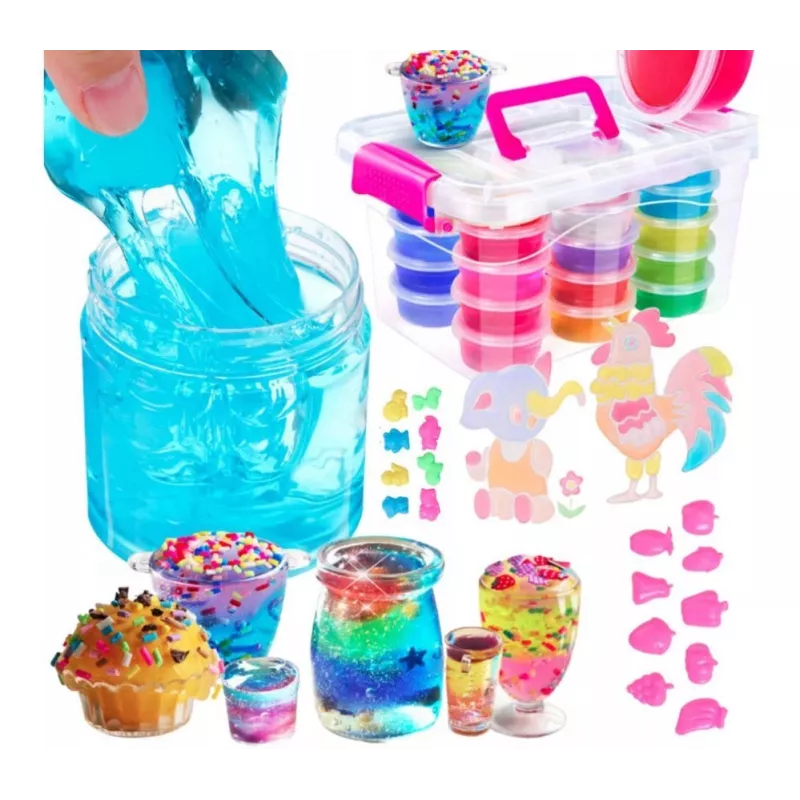 Kiddyz Fábrica de Slime DIY: Conjunto grande com purpurinas e figuras para fazer slime