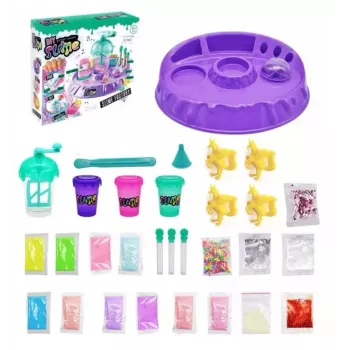 Kiddyz Fábrica de Slime DIY: Conjunto grande com purpurinas e figuras para fazer slime