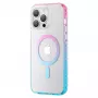 Capa magnética Kingxbar PQY Ice Crystal Series para iPhone 14 Pro MagSafe Rosa e azul