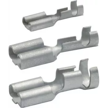 Klauke 18201A Terminal plano não isolado 0,5-1,0 mm², ficha 6,3 mm, crimp, E-Cu estanhado, DIN 46247, pack de 100